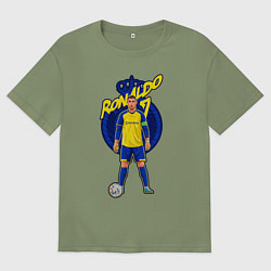 Футболка оверсайз мужская Криштиану Роналду 7 Аль Наср, цвет: авокадо