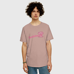 Футболка оверсайз мужская Barbenheimer, цвет: пыльно-розовый — фото 2