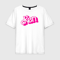 Мужская футболка оверсайз Логотип розовый Кен