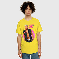 Футболка оверсайз мужская Райан Гослинг игра слов - Капкан, цвет: желтый — фото 2
