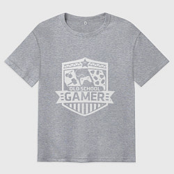 Мужская футболка оверсайз Old gamer badge