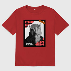 Футболка оверсайз мужская Rap god, цвет: красный