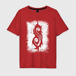 Футболка оверсайз мужская Slipknot logo, цвет: красный