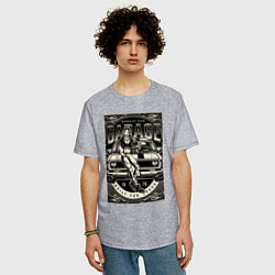Футболка оверсайз мужская Muscle cars garage, цвет: меланж — фото 2