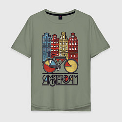 Мужская футболка оверсайз Amsterdam bike