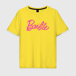 Футболка оверсайз мужская Блестящий логотип Барби, цвет: желтый