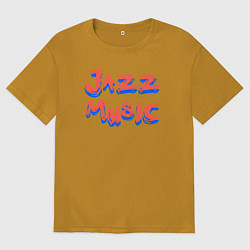 Футболка оверсайз мужская Music jazz, цвет: горчичный