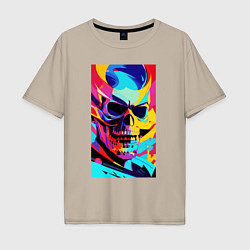 Мужская футболка оверсайз Cool skull - pop art