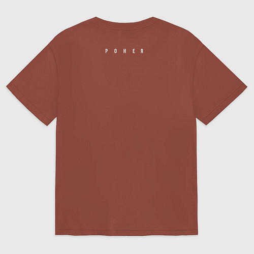 Мужская футболка оверсайз Похер от Менделеева / Кирпичный – фото 2