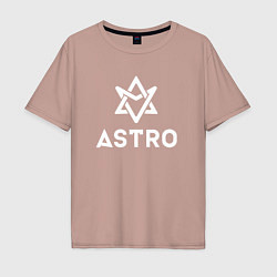 Футболка оверсайз мужская Astro logo, цвет: пыльно-розовый