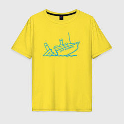 Футболка оверсайз мужская Ship happens, цвет: желтый