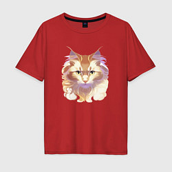 Мужская футболка оверсайз Теплый кот