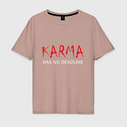 Мужская футболка оверсайз Karma has no deadline