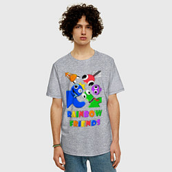 Футболка оверсайз мужская Rainbow Friends персонажи, цвет: меланж — фото 2