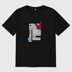 Мужская футболка оверсайз Геометрическая абстракция треугольник, квадрат