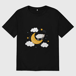 Мужская футболка оверсайз Спящая Овечка