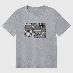 Мужская футболка оверсайз Абстрактные блоки