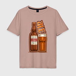 Мужская футболка оверсайз Пиво эль
