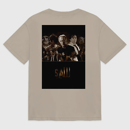 Мужская футболка оверсайз Пила все вместе / Миндальный – фото 2