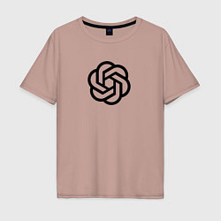 Футболка оверсайз мужская Логотип ChatGPT, цвет: пыльно-розовый