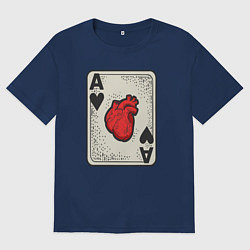 Мужская футболка оверсайз Туз сердца