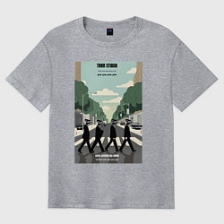 Футболка оверсайз мужская Skibidi toilet Beatles cameramen, цвет: меланж