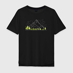Мужская футболка оверсайз Горы да лес