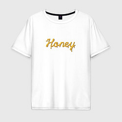 Мужская футболка оверсайз Медовый шрифт Honey