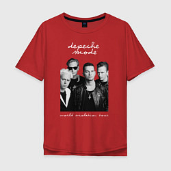 Футболка оверсайз мужская Depeche Mode World Violation Tour Band, цвет: красный