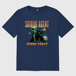 Футболка оверсайз мужская Skibidi toilet agent, цвет: тёмно-синий