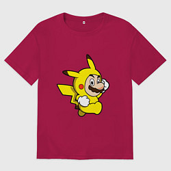 Мужская футболка оверсайз Марио пикачу