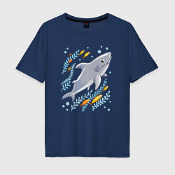 Мужская футболка оверсайз Приключения акулы