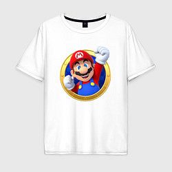 Мужская футболка оверсайз Марио значок