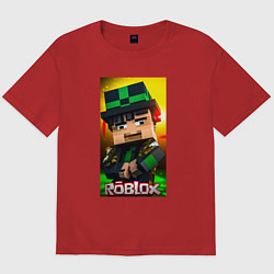 Футболка оверсайз мужская Roblox green man, цвет: красный