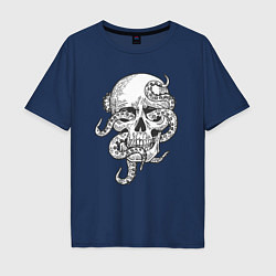 Мужская футболка оверсайз Skull octopus