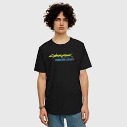 Футболка оверсайз мужская Cyberpunk 2077 phantom liberty logo v1, цвет: черный — фото 2