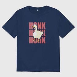 Мужская футболка оверсайз Гусь с ножом - Untitled Goose Game