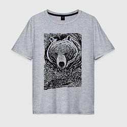 Мужская футболка оверсайз Хозяин русского леса - медведь