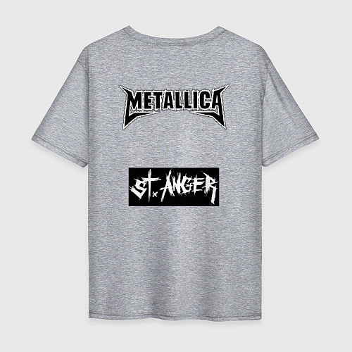 Мужская футболка оверсайз Обложка альбома St Anger группы Metallica / Меланж – фото 2
