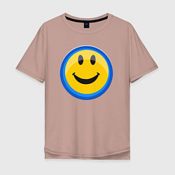 Мужская футболка оверсайз Смайлик улыбающийся эмодзи
