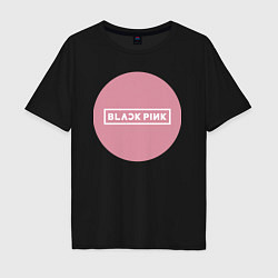 Мужская футболка оверсайз Black pink - emblem - group