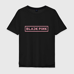 Футболка оверсайз мужская Black pink - logotype - South Korea, цвет: черный