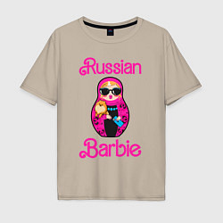 Мужская футболка оверсайз Барби русская