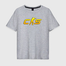 Мужская футболка оверсайз CS2 yellow logo