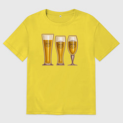 Футболка оверсайз мужская Glasses of beer, цвет: желтый