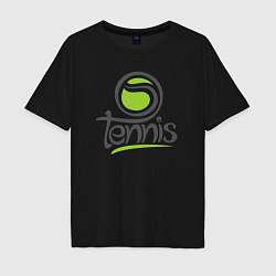 Футболка оверсайз мужская Tennis ball, цвет: черный