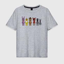 Футболка оверсайз мужская FNAF команда, цвет: меланж