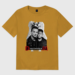 Футболка оверсайз мужская Depeche Mode - Dave Gahan and Martin Gore, цвет: горчичный