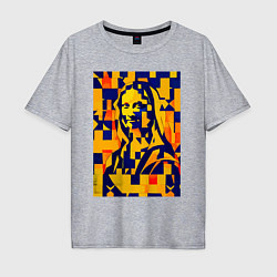 Мужская футболка оверсайз Нейросеть рисует Лизу - стилизация