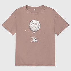 Футболка оверсайз мужская Лунный шарик, цвет: пыльно-розовый